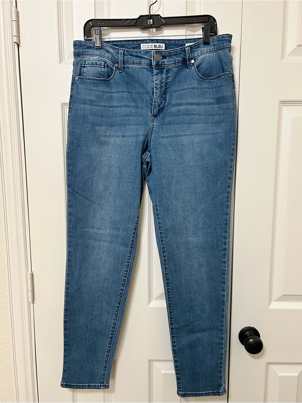 Code Bleu Women's Grey Blue Skinny Jeans size 12 denim classic